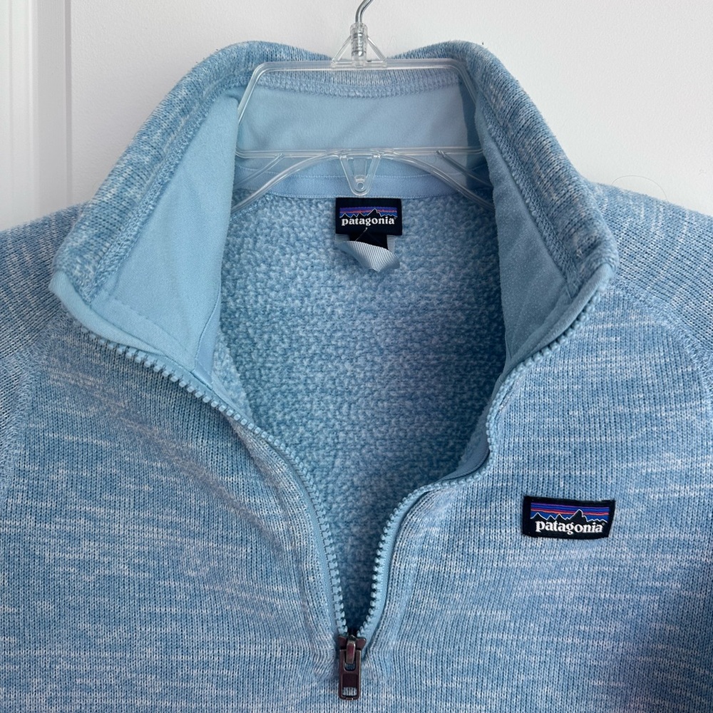 Girls XL (14) Patagonia Blue Better Sweater 1/4 Zip Fleece Pullover - Picture 3 of 7